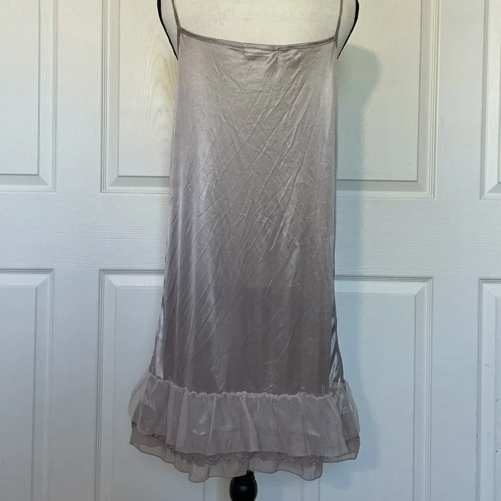 Melody Champagne Lace Hem Slip, size Large